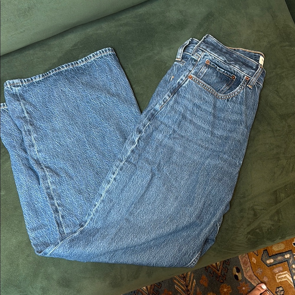 NWT Abercrombie Wide Leg Blue Denim Jeans